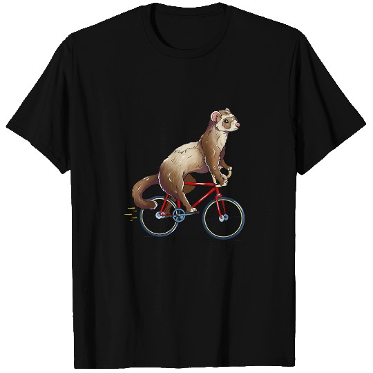 Ferret Pet Riding Bicycle Cute Biker Cyclist T-Shirts