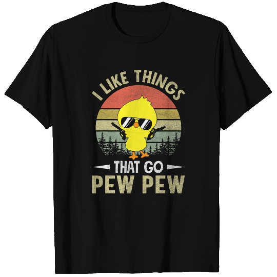 Chicken Pet vintages Pew Pew Witty Chicks Gaming Shooting Player Lovers T-Shirts