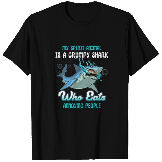 Shark Pet My Spirit Animal Is A Grumpy Shark Who Eats Annoying People 2 T-Shirts