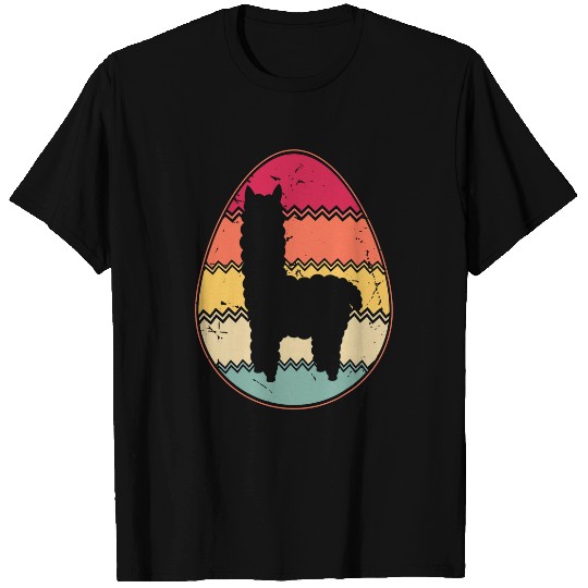 Llama Pet Retro Easter Egg Kids Men Women vintages Easter T-Shirts