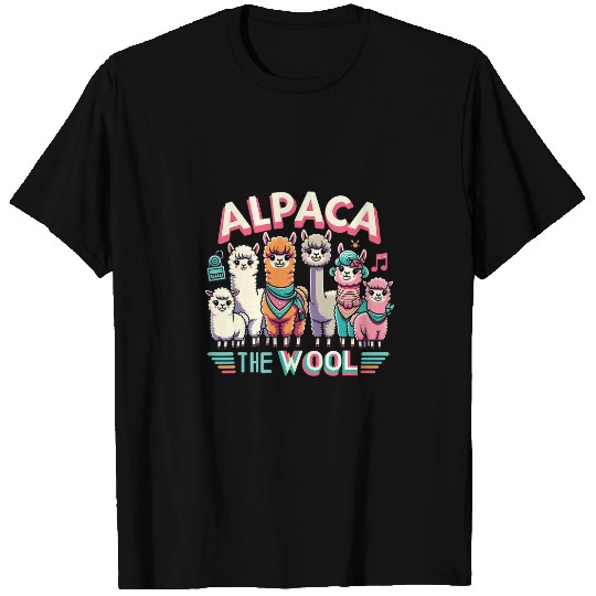 Llama Pet The Wool Funny Graphic Tees T-Shirts