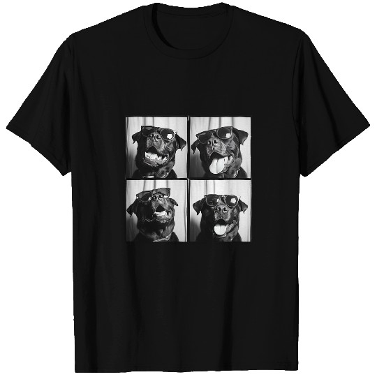 Rottweiler Pet Face Portrait Retro Cool Dog With Sunglasses T-Shirts