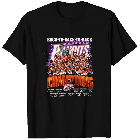 Buffalo Bandits 2025 Back-To-Back-To-Back NLL Champions T-Shirt