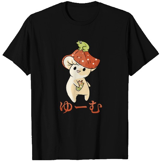 Frog Pet Cute Kawaii Anime Frog Mushroom Matcha Milk Tea T-Shirts