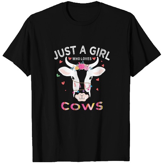 Cow Pet Face Tee For Women Just A Girl Who Loves Cows 246 T-Shirts