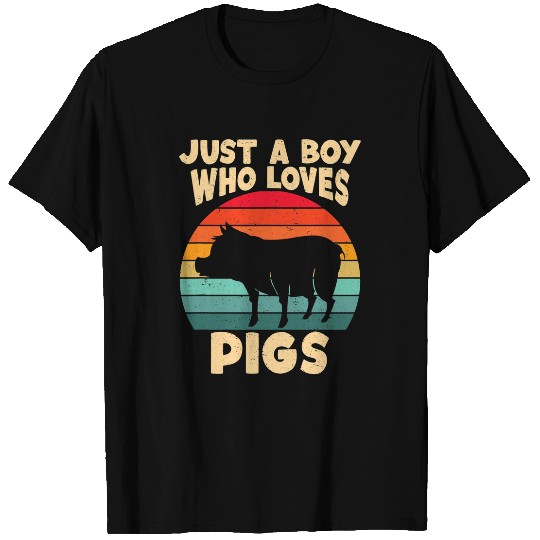 Pig Pet Just a Boy who loves Pigs Harvest Farming Barn Cattle T-Shirts