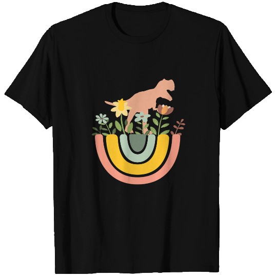 Dinosaur Pet TRex Trex Tyrannosaurus Jurassic Dino Rainbow Boho Bohemian T-Shirts