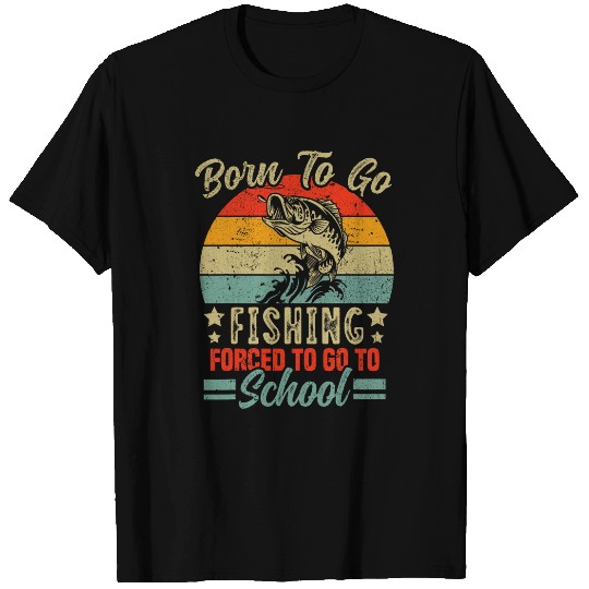 Fishing Fun Funny Born To Go Fishing Bass Fish Fisherman Boys Kids 14 T-Shirts