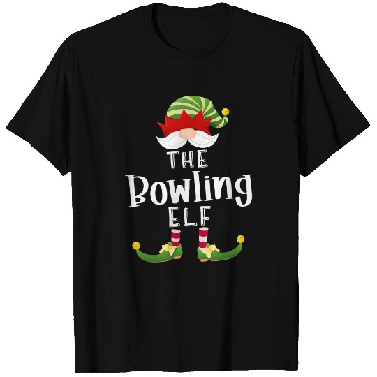 Sport Bowling Elf Group Christmas Funny Pajama Party T-Shirts