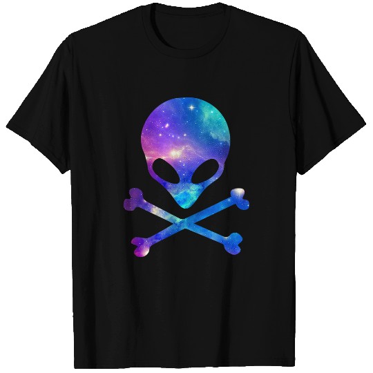 Aliens UFO psychedelics Alien Crossbones Cosmic Galaxy UFO Hunters T-Shirts