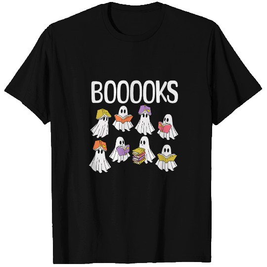 Book Fun Halloween Booooks Cute ghosts Reading Books Librarian Teacher 8 T-Shirts