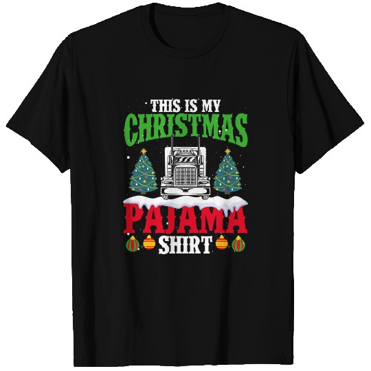 Truck Fun Christmas Transport Truck Christmas Truck Driver Santa 2 T-Shirts
