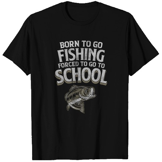 Fishing Fun Funny Born To Go Fishing Bass Fish Fisherman Boys Kids 16 T-Shirts