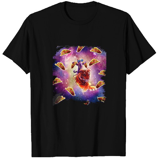 Unicorn Pet Tiger Gift Thug Space Cat On Tiger T-Shirts