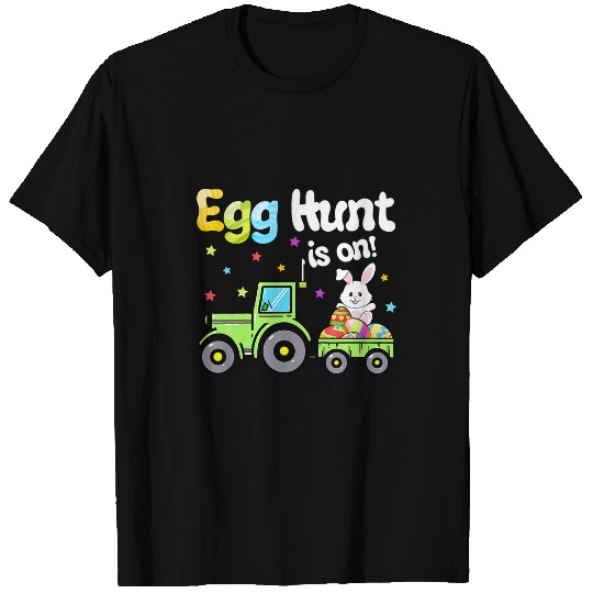 Tractor Fun driving Kids Egg Hunt Is On Tractor Easter Bunny Eggs Boys Kids Toddler3 T-Shirts