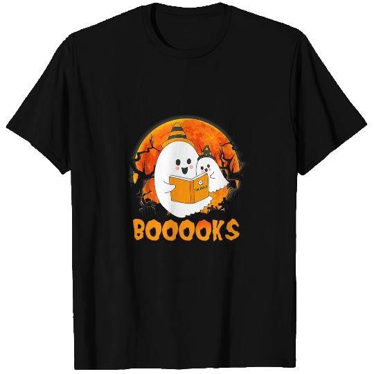 Book Fun cute ghosts book reading teacher school halloween 6 T-Shirts