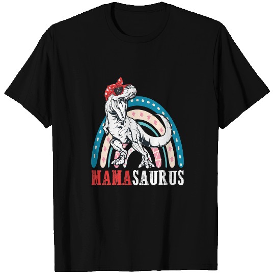 Dinosaur Pet Mamasaurus T rexs Dinosaur Funny Mama Saurus Rainbow T-Shirts