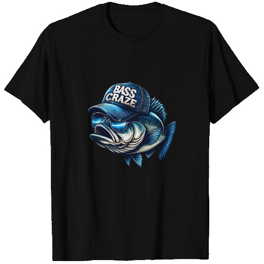 Truck Fun Funny Blue Bass Fish Trucker Hat Fishing Fisherman T-Shirts
