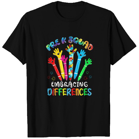 Autism Puzzle PreK Squad Embrace Differences Autism Awareness SPED Teacher T-Shirts