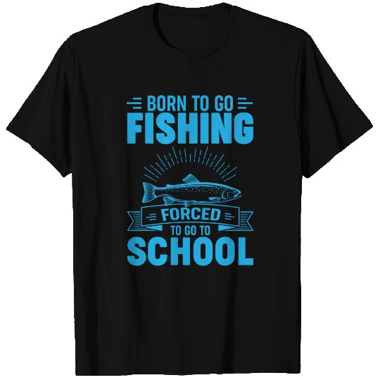 Fishing Fun Funny Born To Go Fishing Bass Fish Fisherman Boys Kids 2 T-Shirts