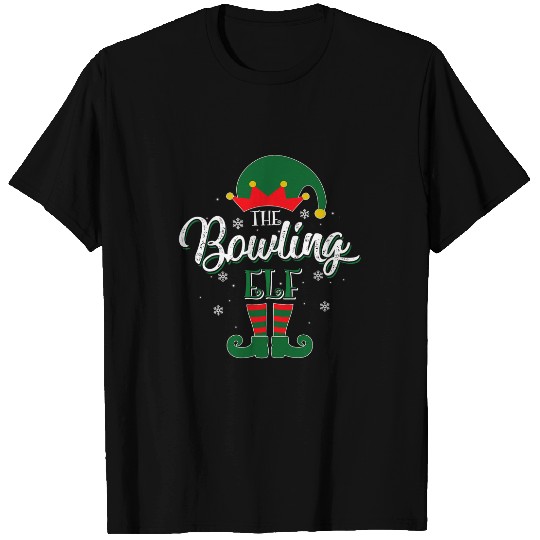 Sport Bowling Elf Family Matching Christmas Group Gift Pajama T-Shirts
