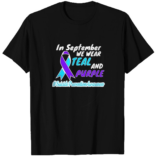 suicides Prevention 988 Ribbon In September We Wear Teal Purple suicides Prevention 2 T-Shirts