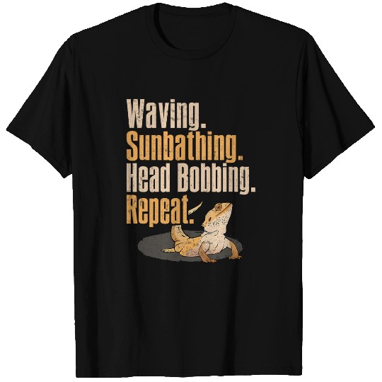 Bearded Dragon Pet Herpetologist Bearded Dragon Waving Sunbathing Head Bobbing T-Shirts