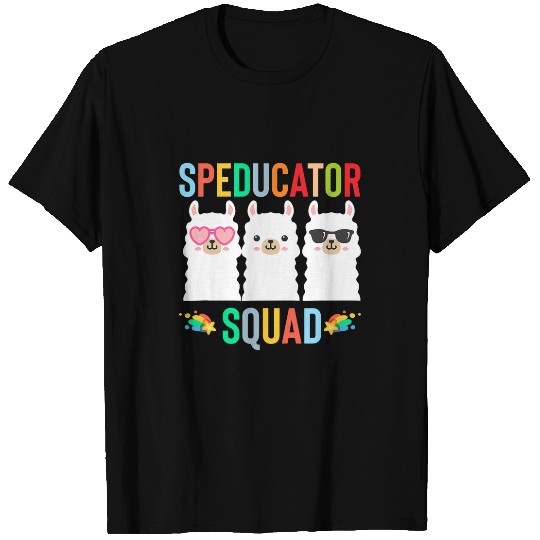 Llama Pet Funny Special Education Teacher Llama Speducator Squad T-Shirts