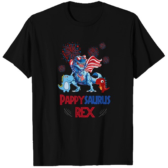 Dinosaur Pet Pappysaurus rexs Happy 4thof July American Dad Americansaurus T-Shirts