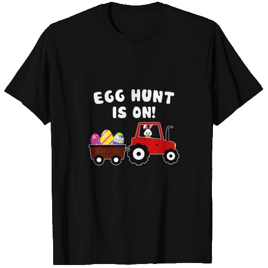 Tractor Fun driving Kids Egg Hunt Is On Bunny Tractor Loving Easter Day Kids Toddler T-Shirts
