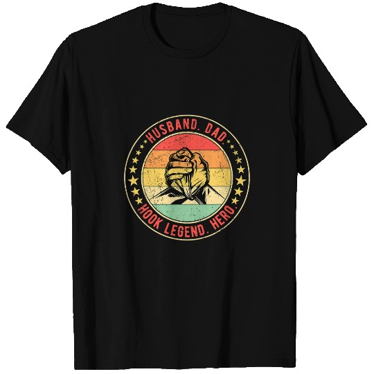 Sport Wrestling Mens Arm Wrestling Husband Dad Hook Legend Hero T-Shirts