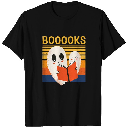 Book Fun Cute ghosts Book Reading Halloween Teacher Puns Booooks T-Shirts