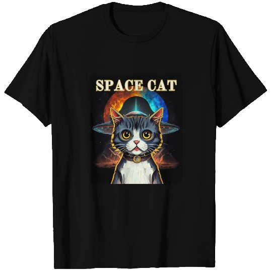 Aliens UFO Cat Meme T-Shirts