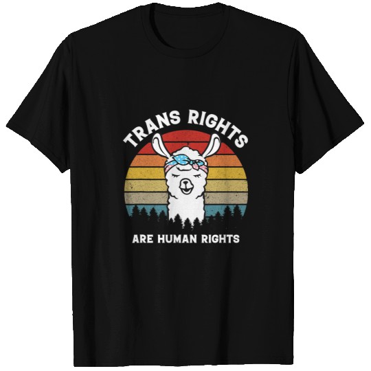 Llama Pet trans rights are human rights llama alpaca lgbtq style T-Shirts