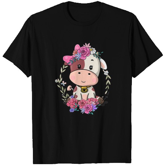 Cow Pet Strawberry Cow Cute Cow Floral Cow T-Shirts