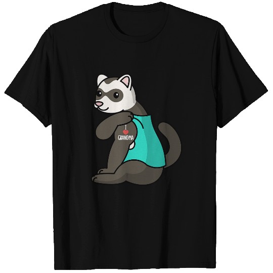 Ferret Pet Tattoo Ink I Love Grandma Tattoo Ferret Grandmother Pet T-Shirts