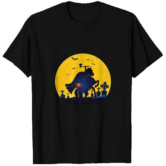 Horse Pet Retro Headless Horseman Classic  Sleepy Holloween Moon T-Shirts