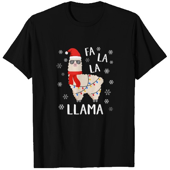 Llama Pet Funny  Christmas Fa La La Llama Christmas T-Shirts