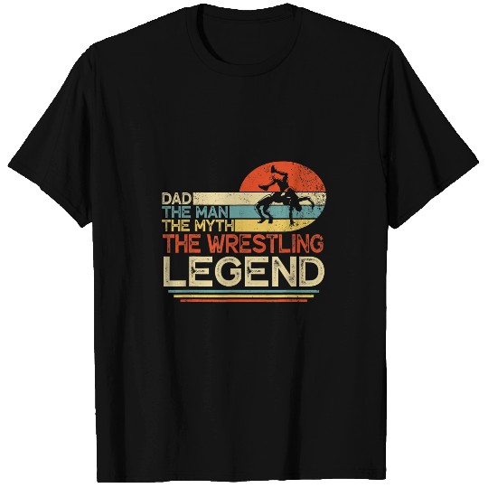 Sport Wrestling Mens vintages Dad The Man The Myth The Wrestling Legend Father Day T-Shirts
