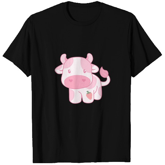 Cow Pet Strawberry Cow Cute Pink Pastel T-Shirts