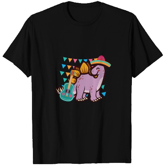 Dinosaur Pet Stegosaurus Dinosaur 5th of May Mexican Cinco de Mayo T-Shirts