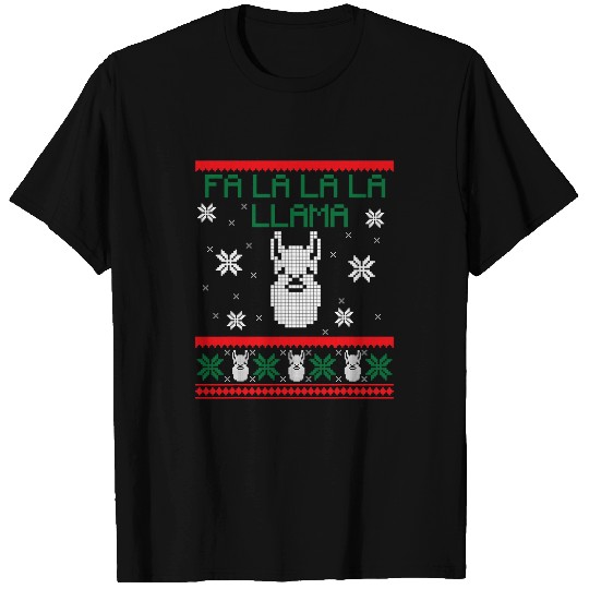 Llama Pet Ugly Christmas Top Fa La La La La Llama Funny Holidays T-Shirts