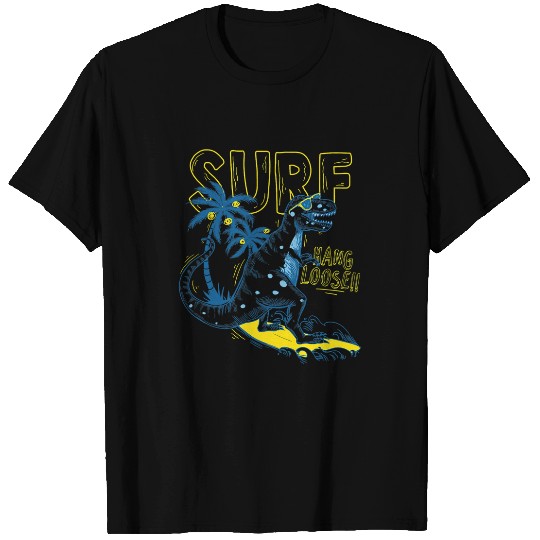 Dinosaur Pet Surf Trendy TRex Surfing Hang Loose T-Shirts