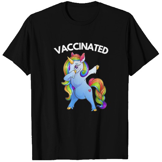 Unicorn Pet Vaccinated  rainbow unicorn multi colored T-Shirts