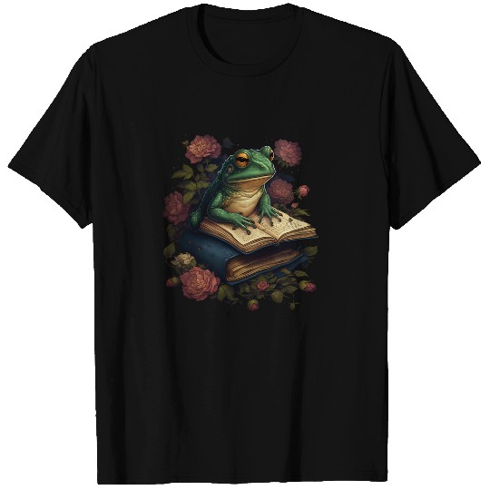Frog Pet Floral Cottagecore Aesthetic Frog T-Shirts