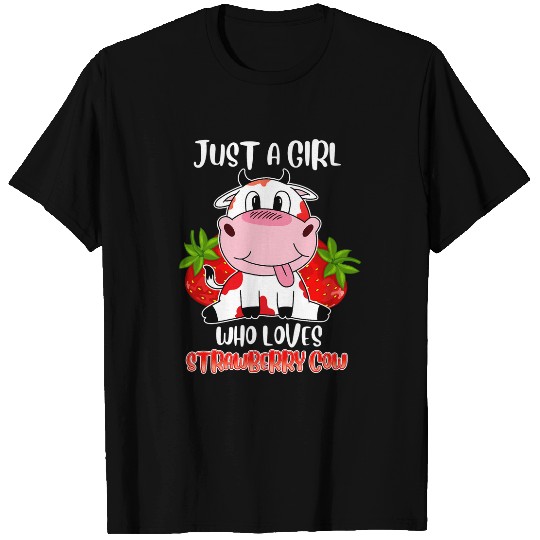 Cow Pet Cute Baby Loves Strawberry Cow Cattel Farming Kids T-Shirts