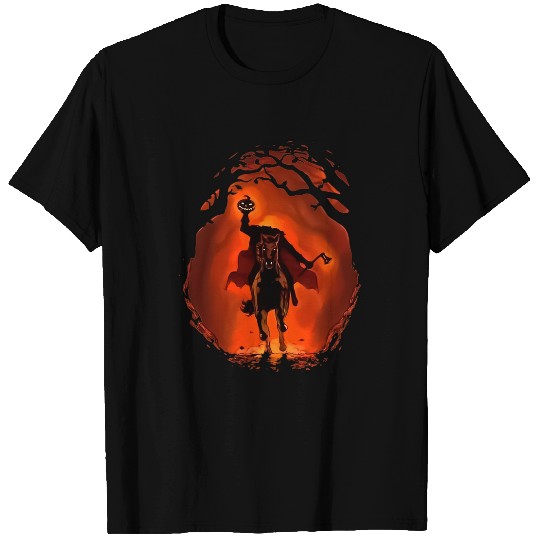 Horse Pet halloween scary pumpkin headless horseman T-Shirts