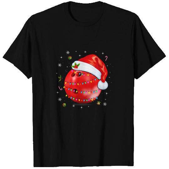 Sport Bowling christmas bowling ball santa hat xmass boys men team sport T-Shirts