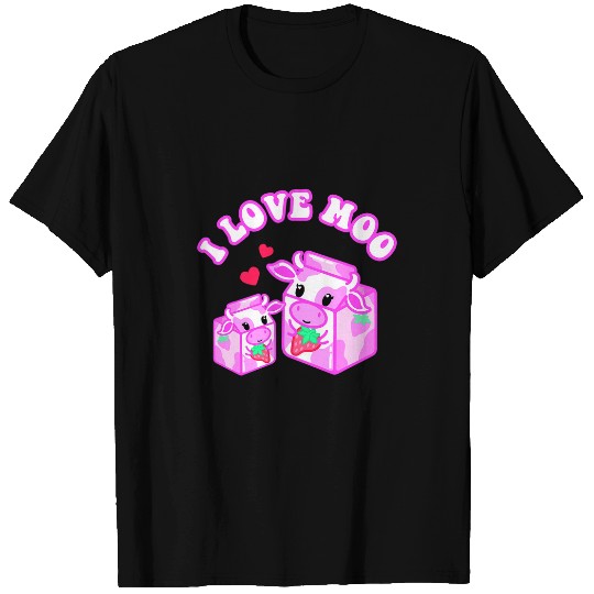 Cow Pet Strawberry Milk Carton Kawaii Strawberry Cow Funny Mama Baby T-Shirts