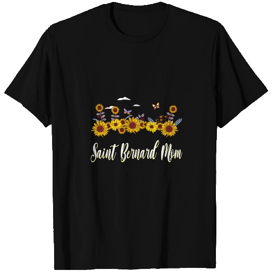 Saint Bernard Pet Mom Sunflower T-Shirts